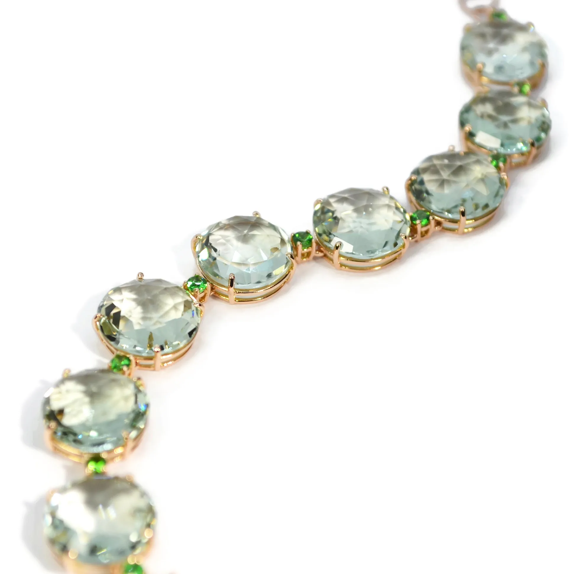 A & Furst - Lilies - Bracelet with Prasiolite and Tsavorite Garnet, 18k Rose Gold