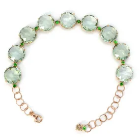 A & Furst - Lilies - Bracelet with Prasiolite and Tsavorite Garnet, 18k Rose Gold