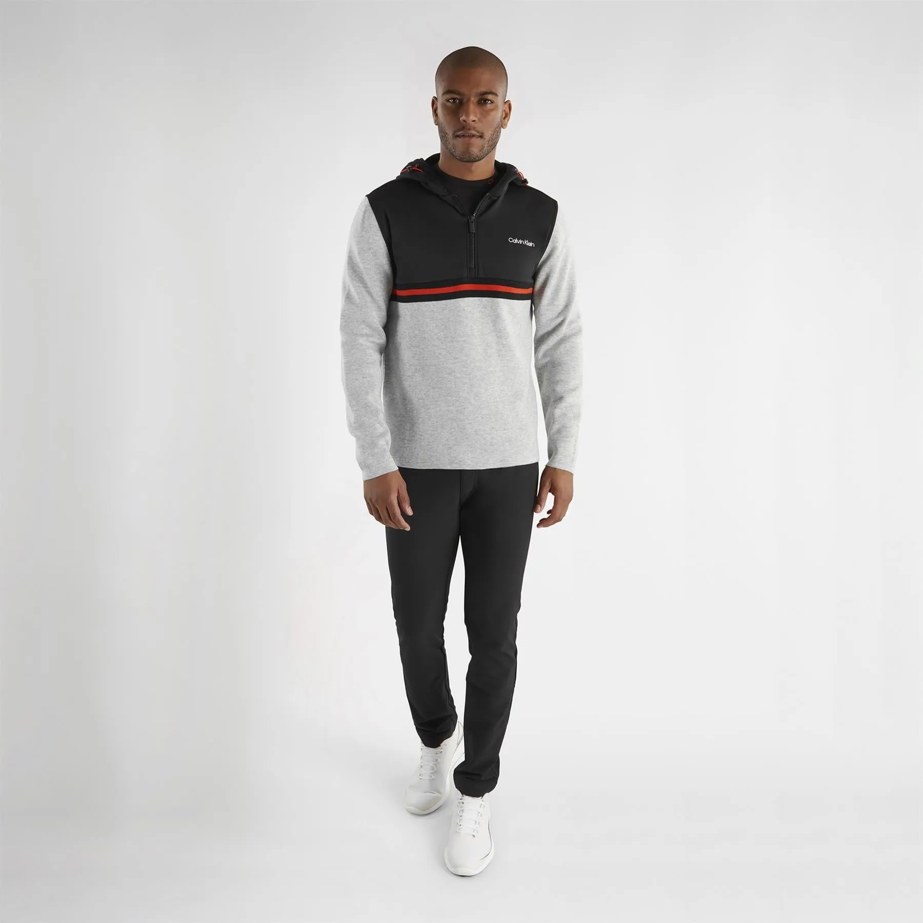 Addington Hybrid Half Zip Hoodie Silver Marl - AW23