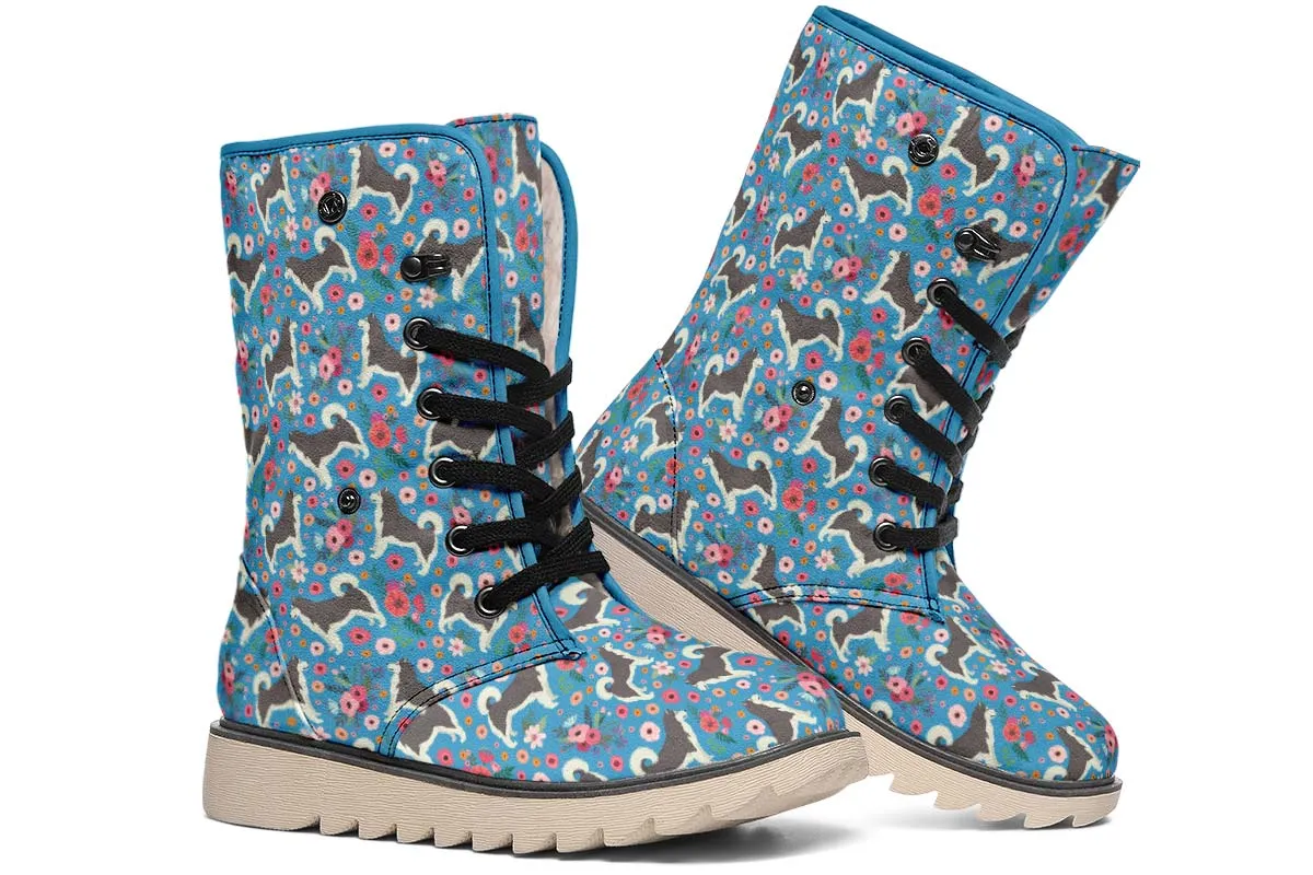 Alaskan Malamute Flower Polar Vibe Boots