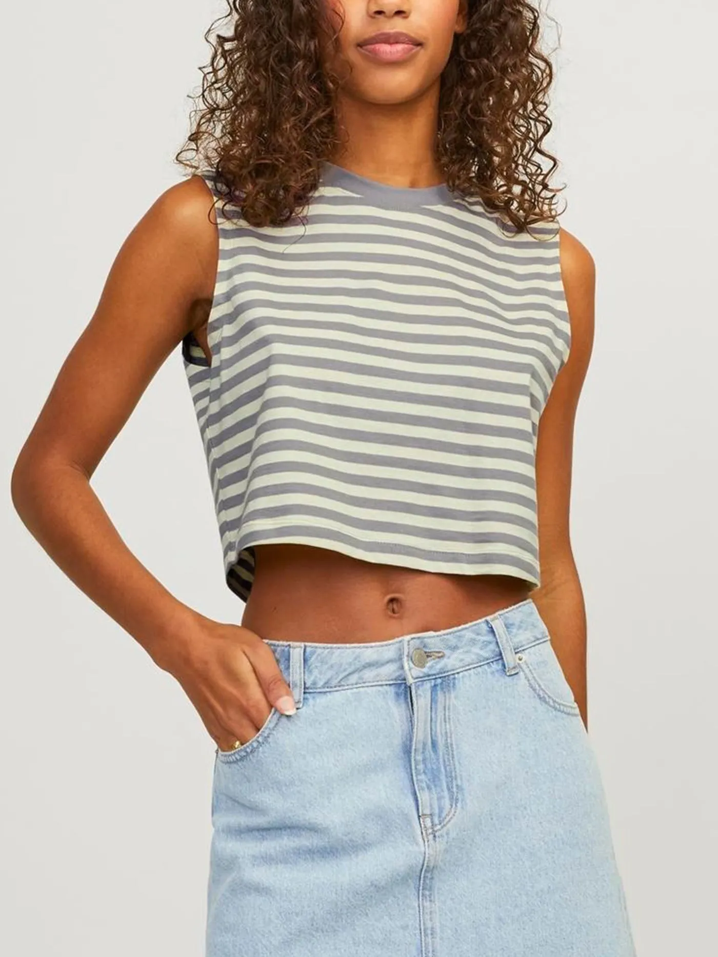 Alvira Crop Stripe T-Shirt