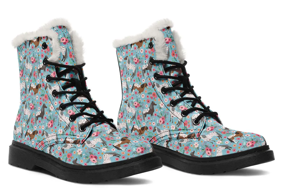 Appaloosa Horse Flower Winter Boots