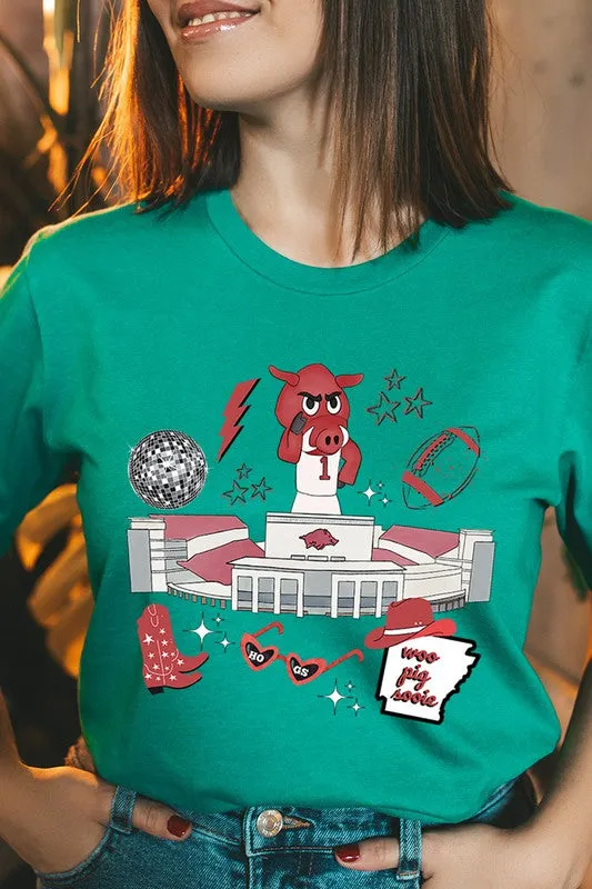 ARKANSAS RAZORBACKS UNISEX SHORT SLEEVE