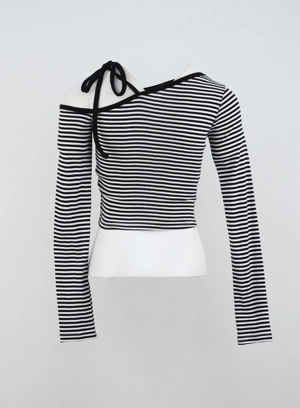 Asymmetrical Stripe Crop Top CN328