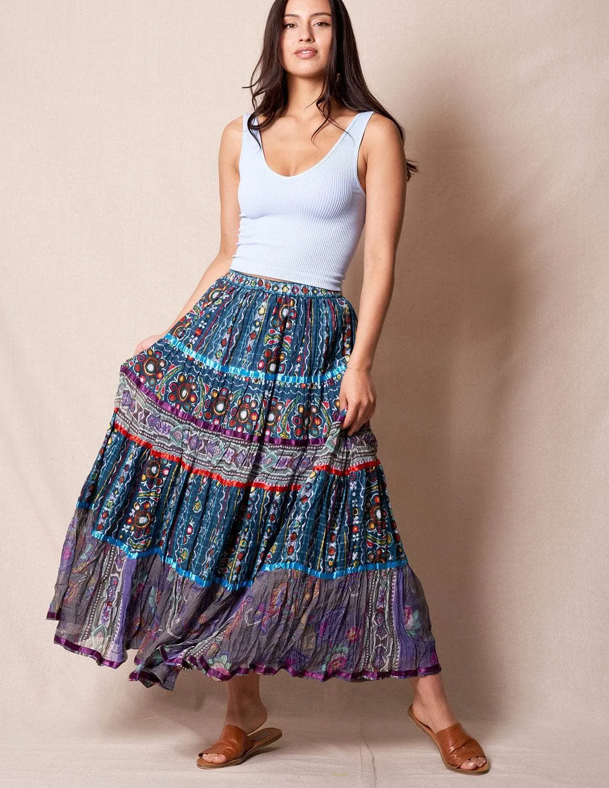 Aziza Skirt - Teal - XL Only