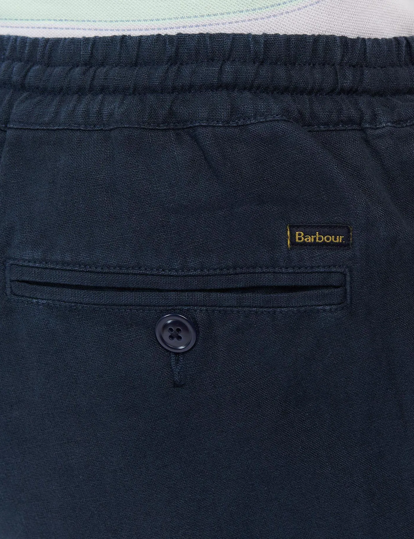 Barbour Linen Cotton Mix Shorts - City Navy Blue