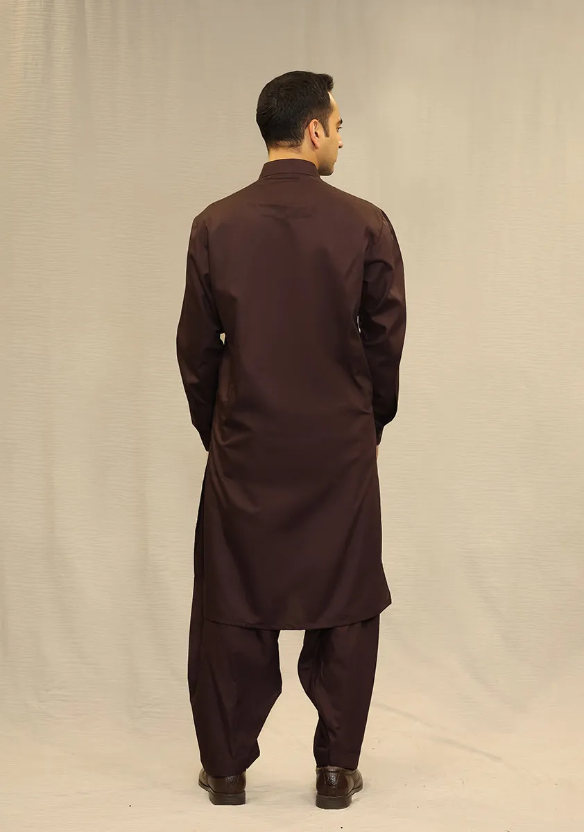 Basic Poly Viscose Deep Mahogany Slim Fit Suit