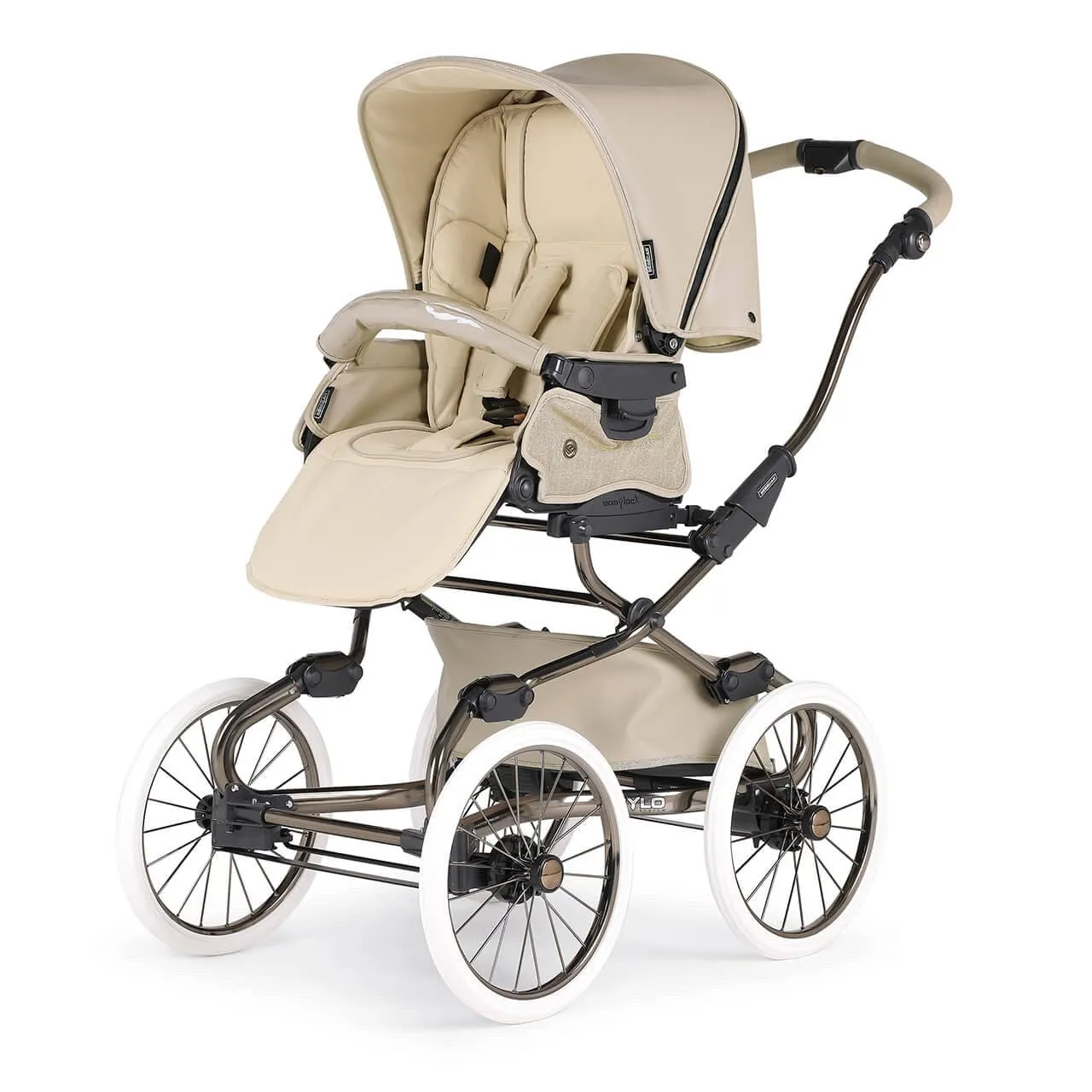 Bebecar Prive Stylo Class  Combination Pram, Raincover and LA3 Kit - Diamond Beige