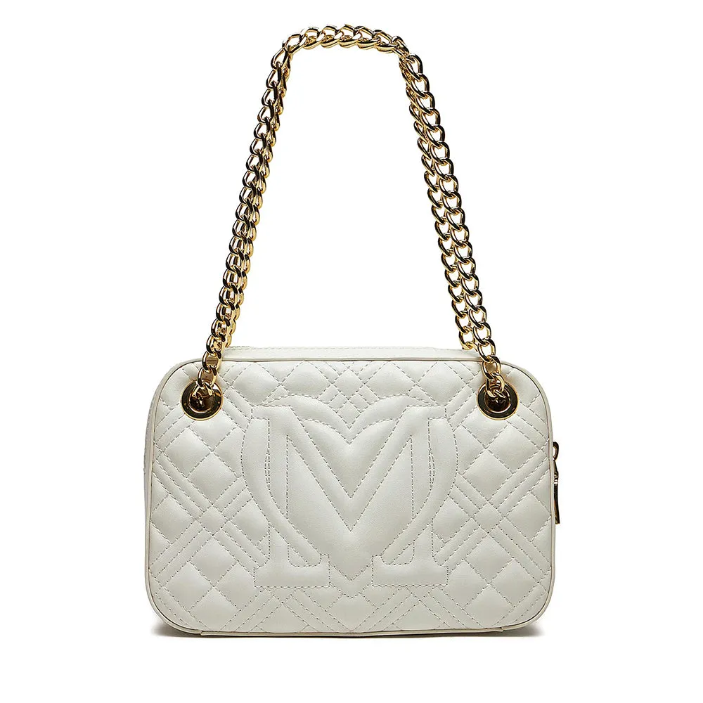 Borsa Donna a Spalla LOVE MOSCHINO linea Lettering Logo colore Bianco