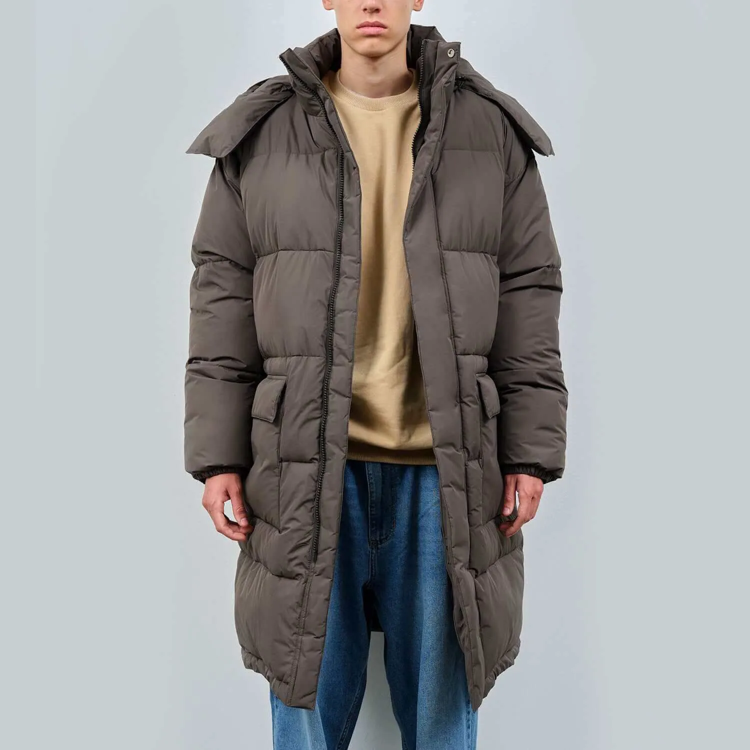 Brandford | Dark Taupe Extra-Padded Men's Puffer Coat