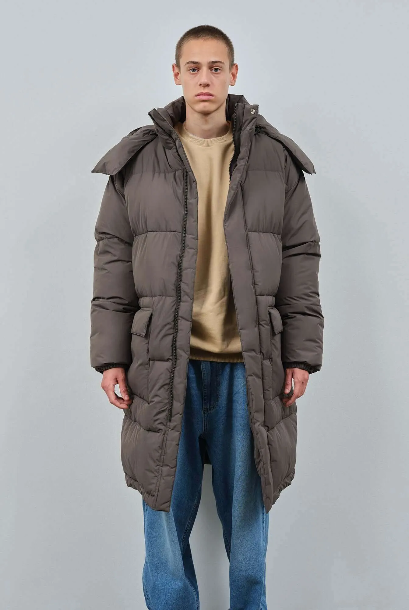 Brandford | Dark Taupe Extra-Padded Men's Puffer Coat