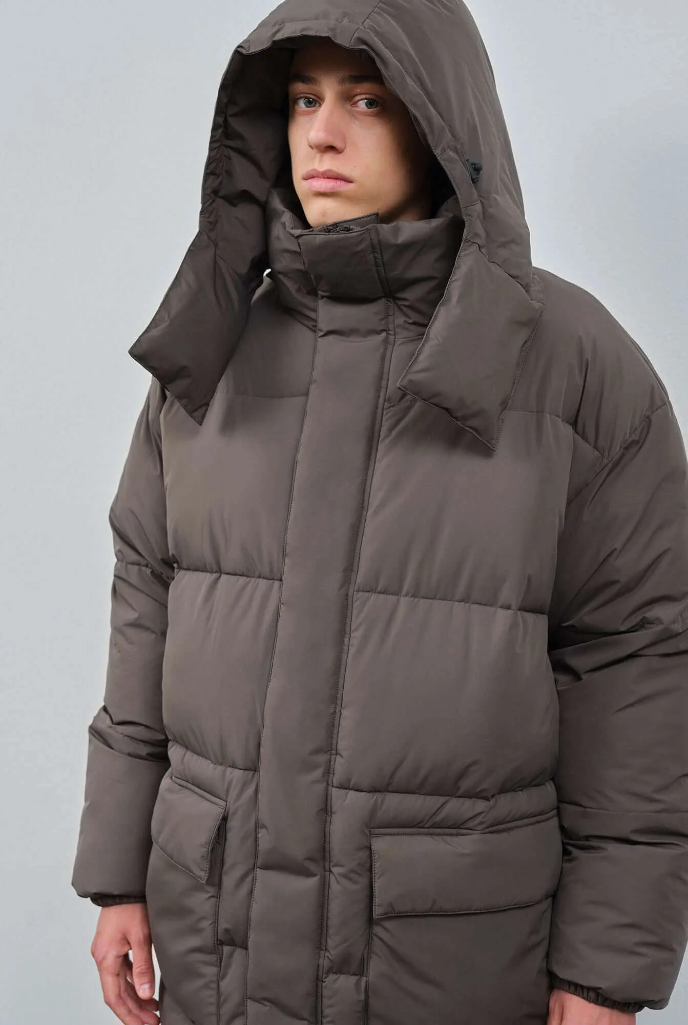 Brandford | Dark Taupe Extra-Padded Men's Puffer Coat