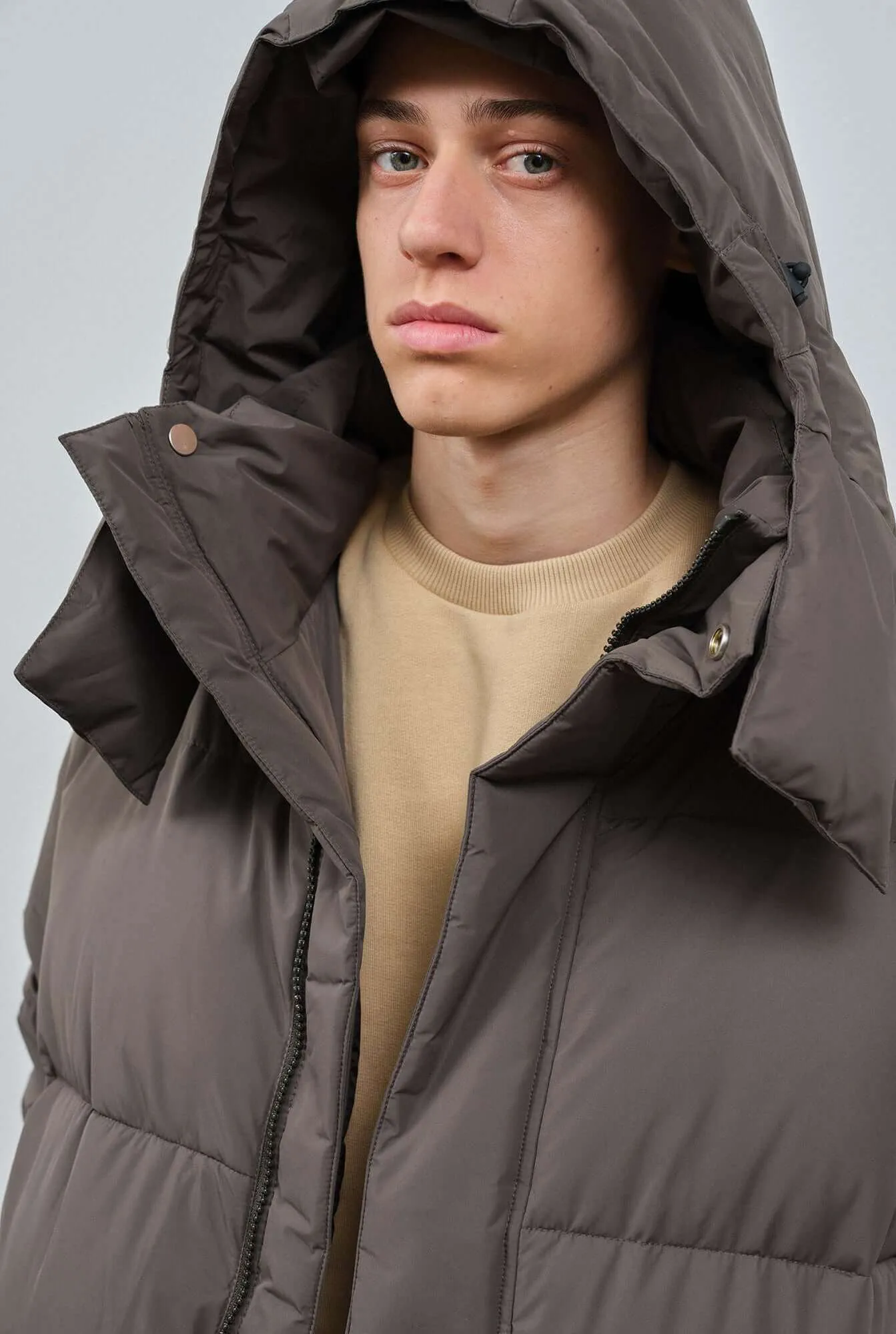 Brandford | Dark Taupe Extra-Padded Men's Puffer Coat