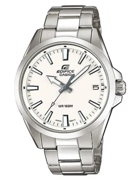 Casio Edifice EFV-100 Series Mens Watch - Stainless Steel - 100M - White Dial