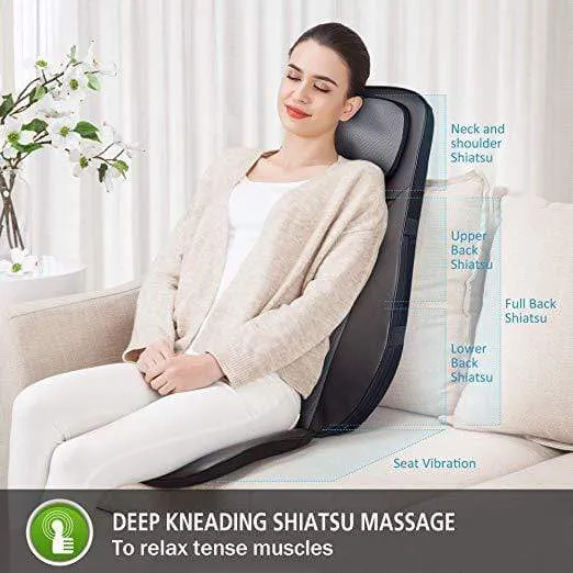 Certified Refurbished - Gel Neck & Back Full Back Massager with Shiatsu & Gel Nodes - 233G-USED