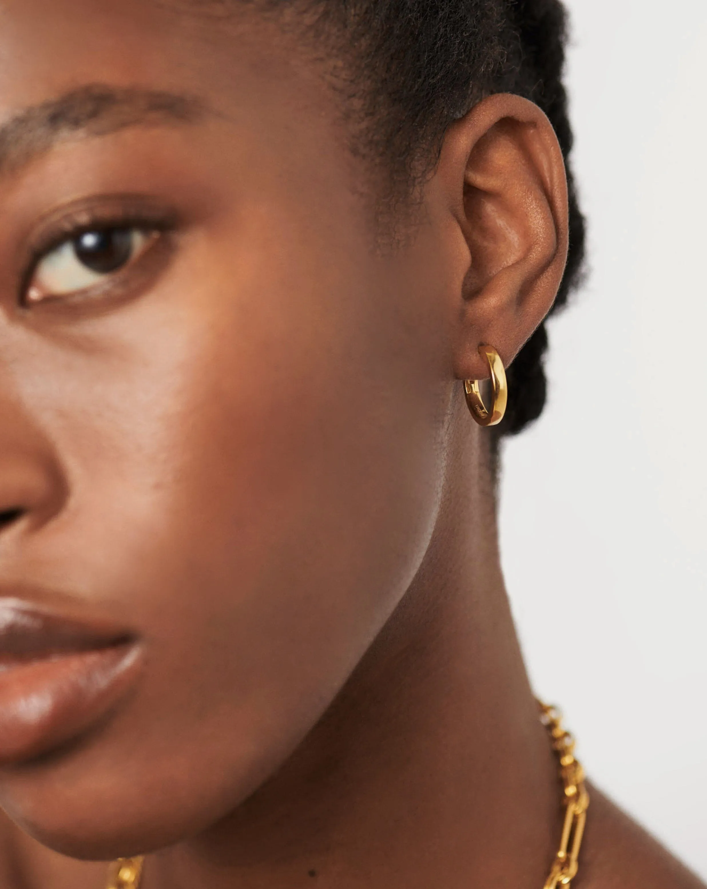 Classic Flat Small Hoop Earrings | 18ct Gold Plated Vermeil