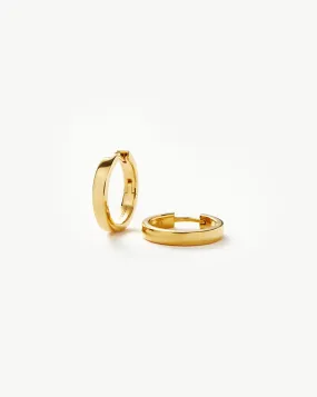 Classic Flat Small Hoop Earrings | 18ct Gold Plated Vermeil