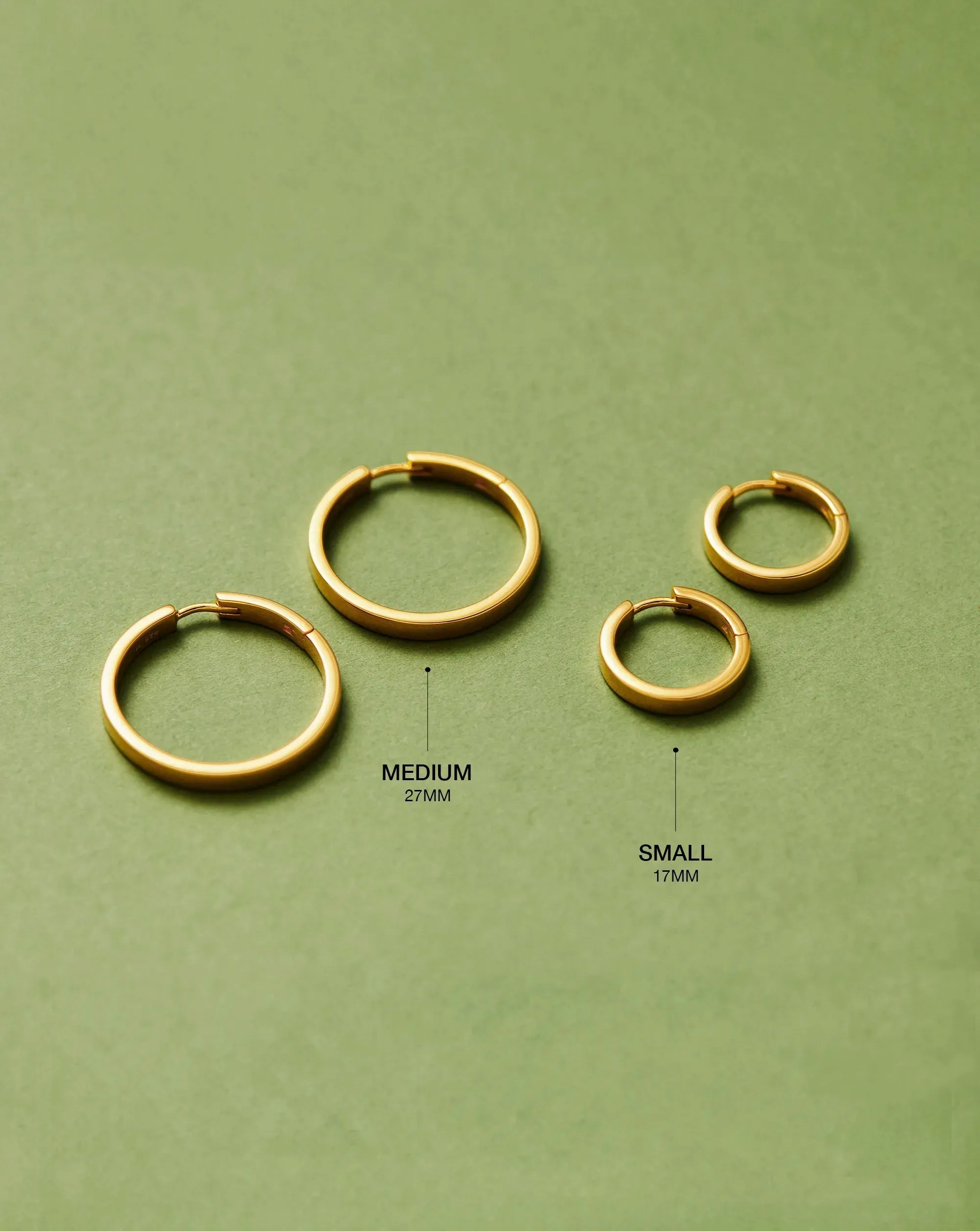 Classic Flat Small Hoop Earrings | 18ct Gold Plated Vermeil