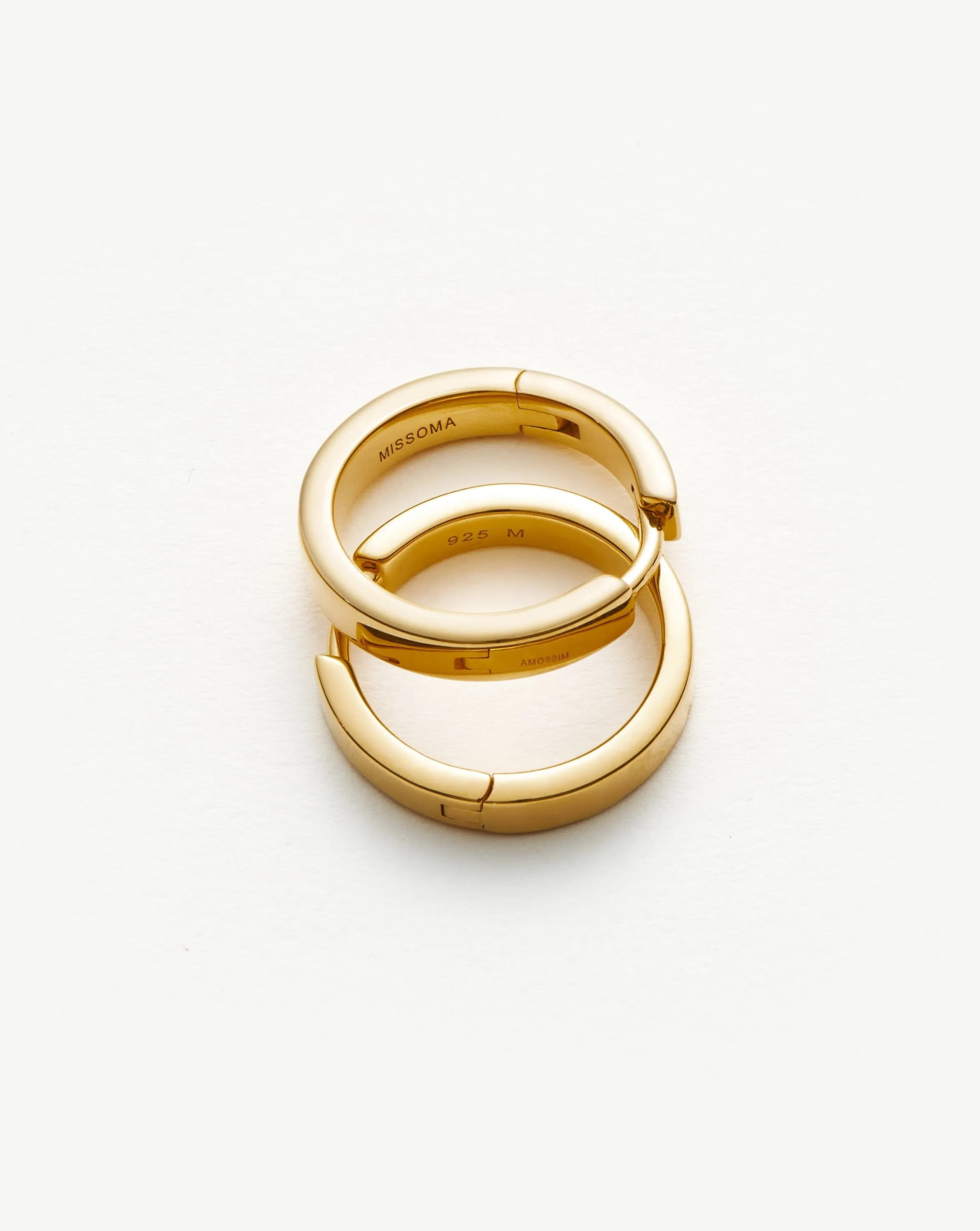 Classic Flat Small Hoop Earrings | 18ct Gold Plated Vermeil