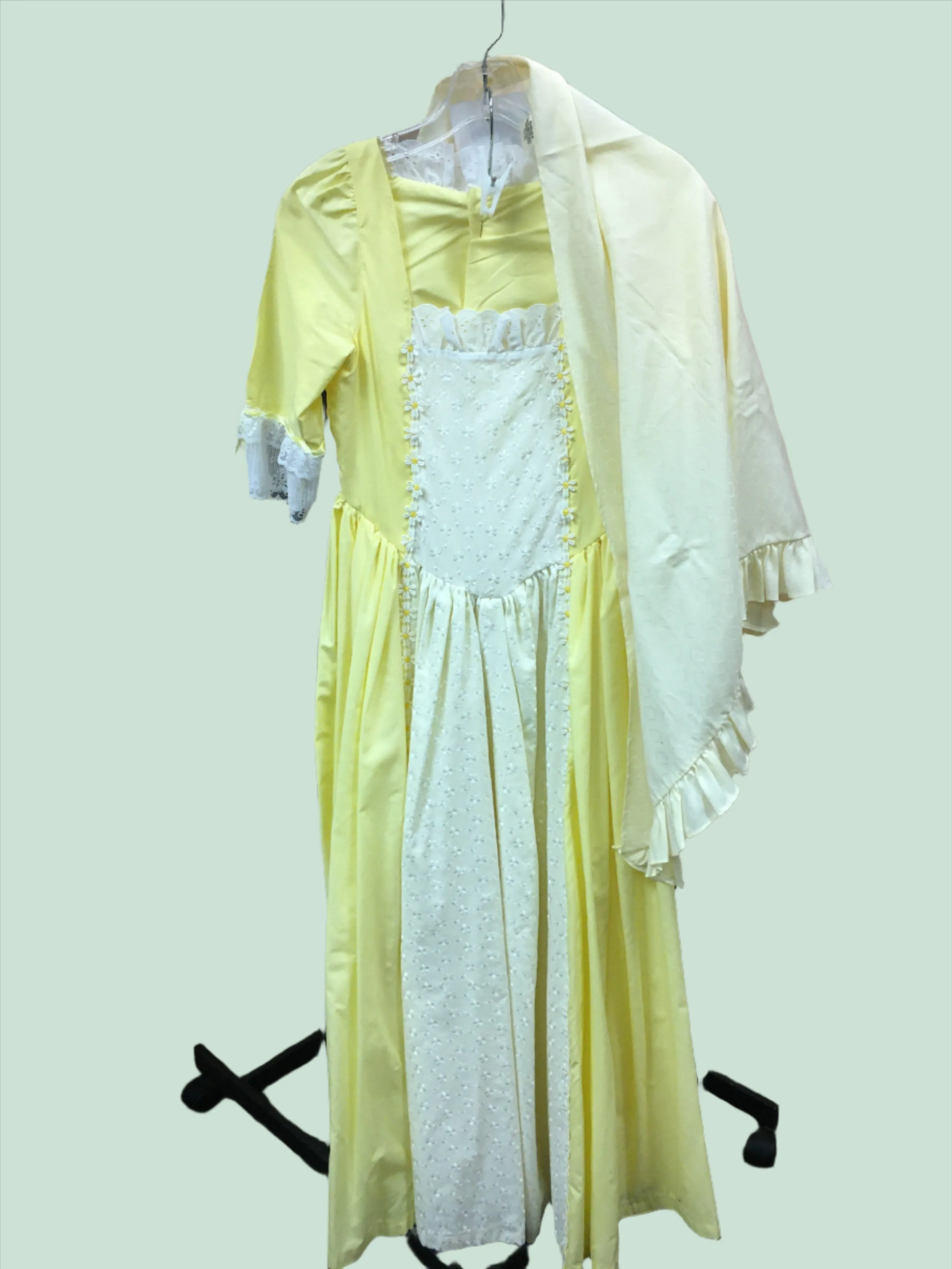 Colonial, Pioneer Women's Dress, Pink, Yellow & Blue