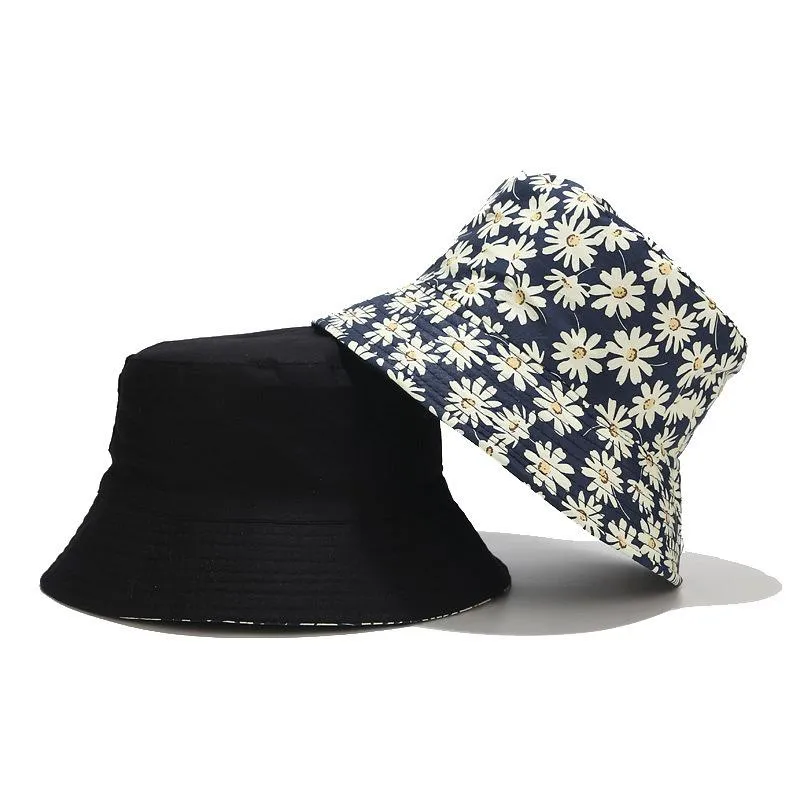 Daisies Buckets Hat Women Flower Beach Panama Hats