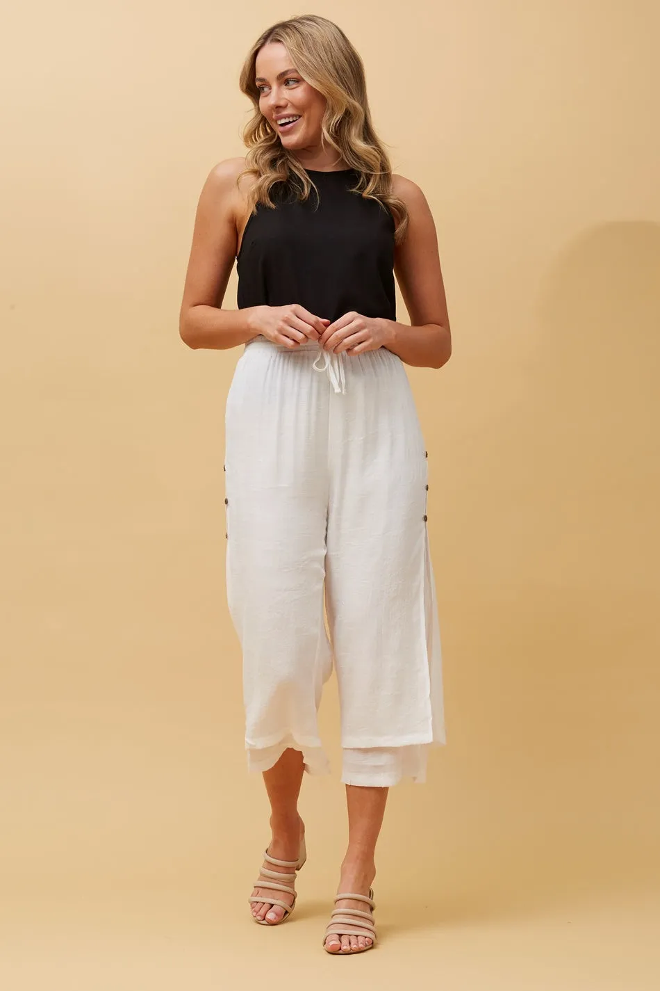 DAMIANA BUTTON DETAIL CULOTTES