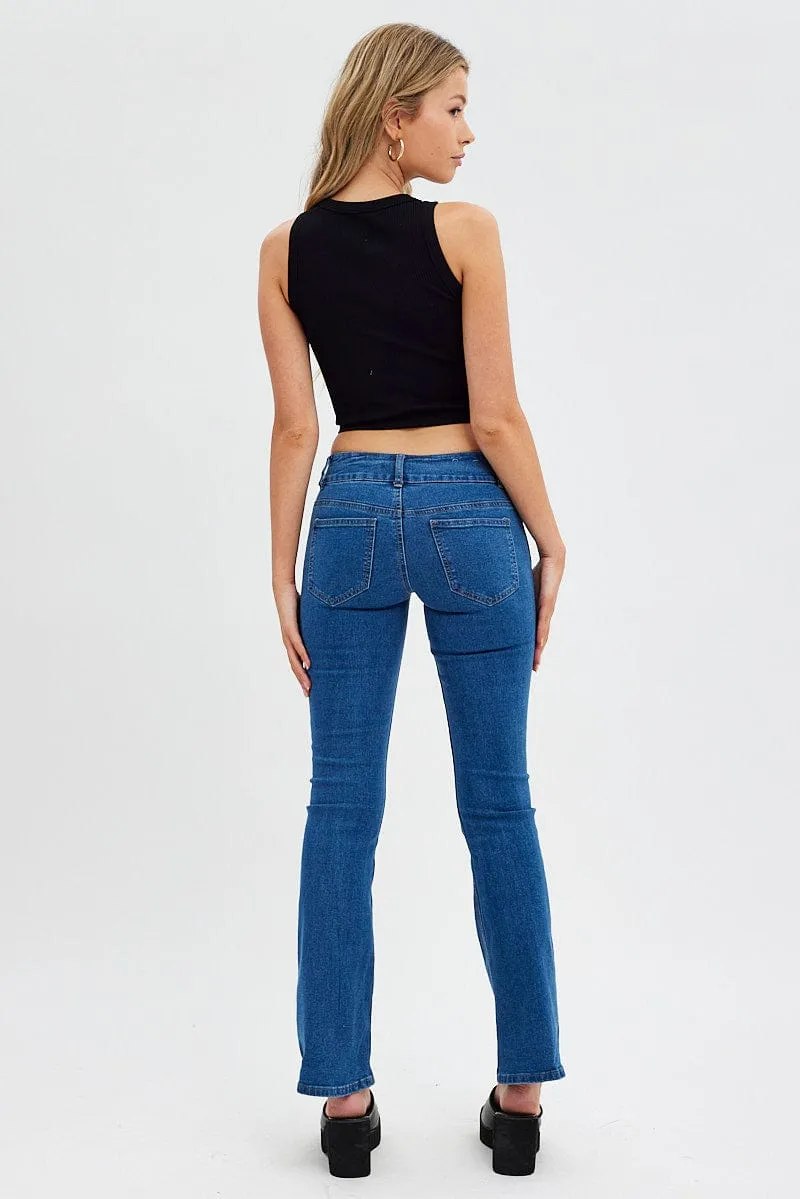 Denim Flare Jeans Low Waist