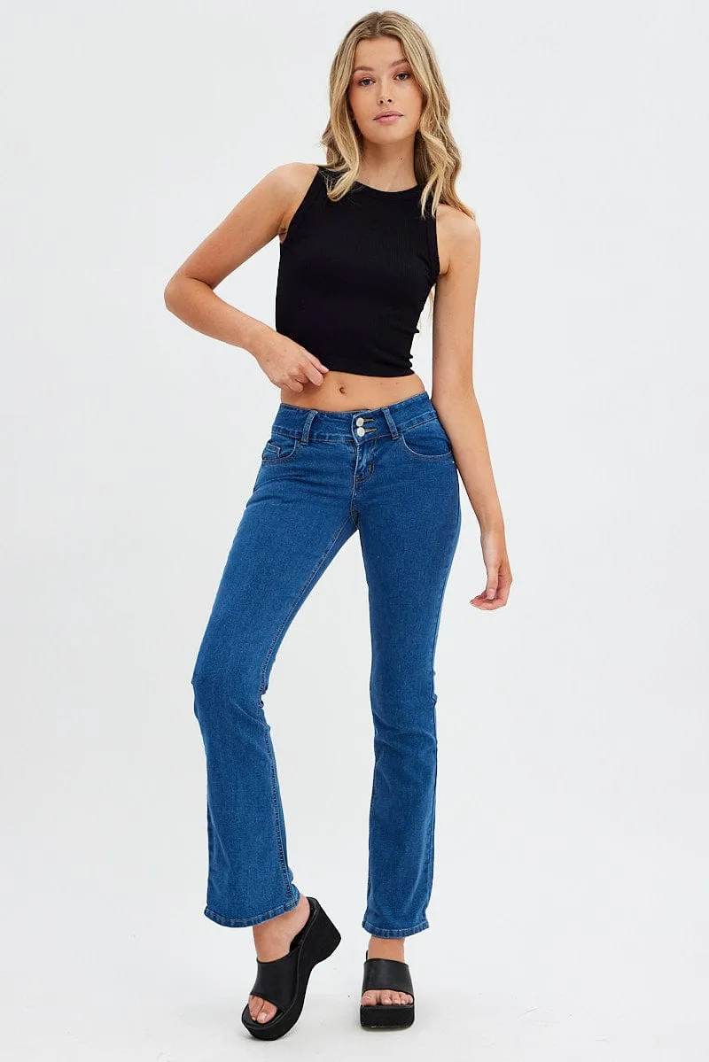 Denim Flare Jeans Low Waist