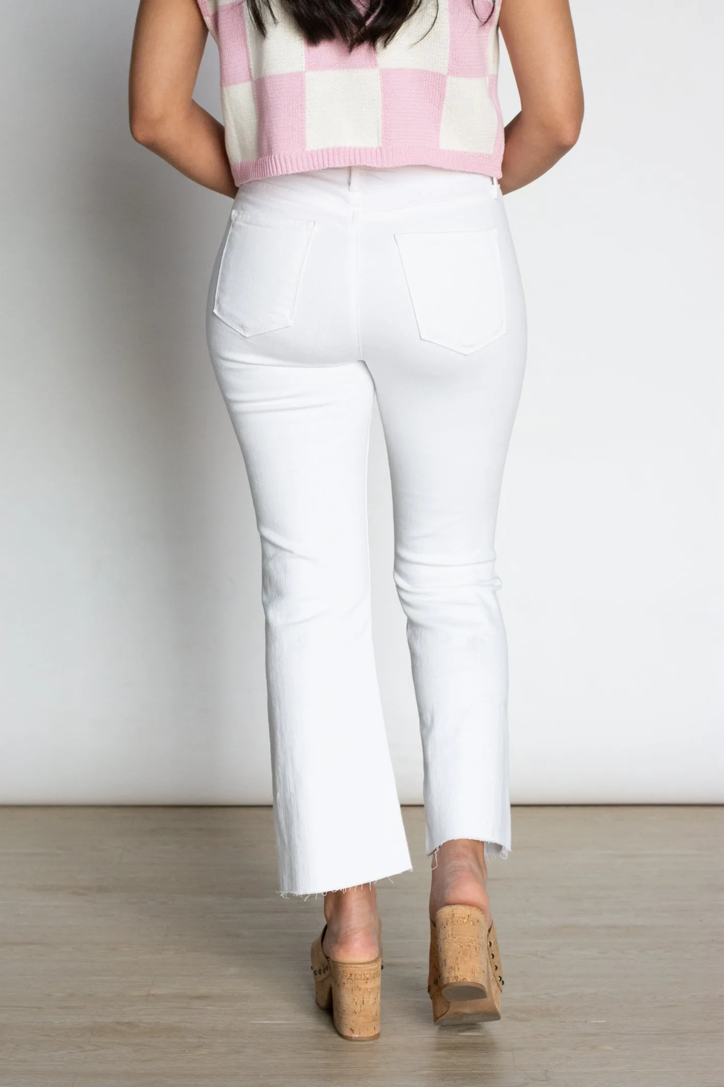 Dream City White Crop Flare Denim