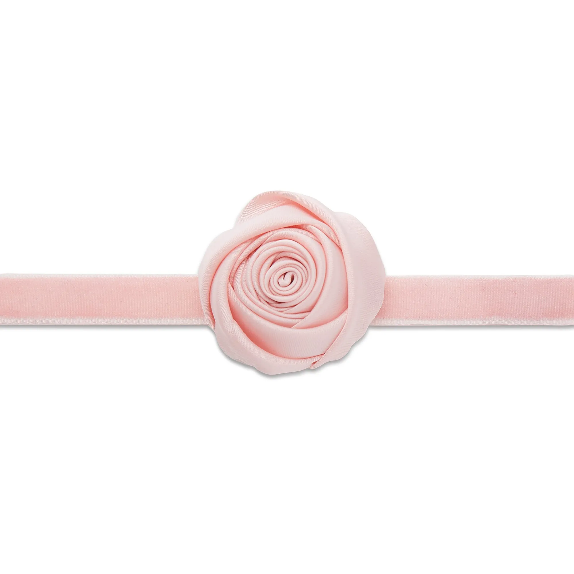 DUSTY ROSE SILK ROSETTE RIBBON CHOKER