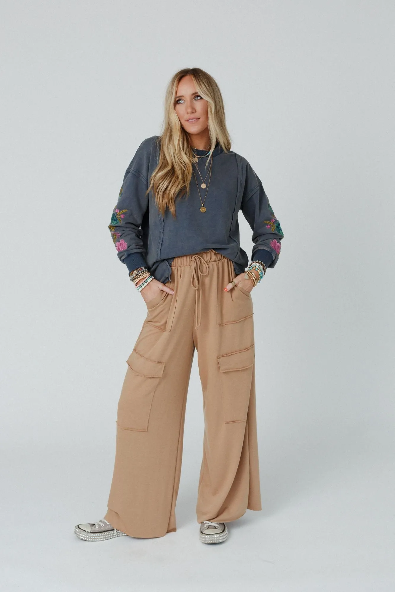 Easy Mornings Wide Leg Pants - Light Camel