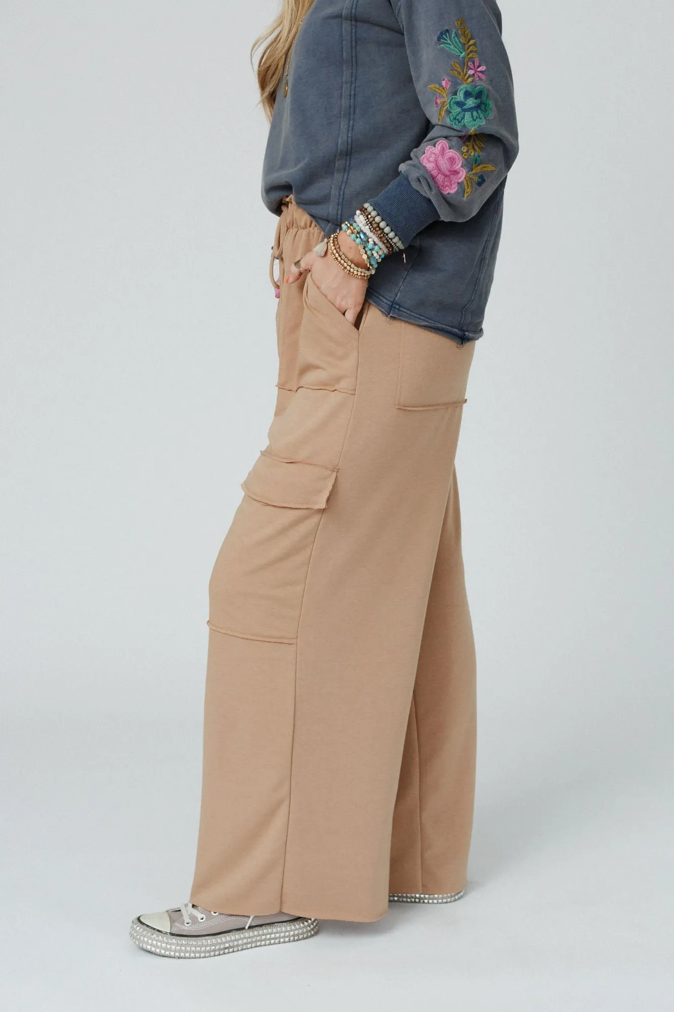 Easy Mornings Wide Leg Pants - Light Camel