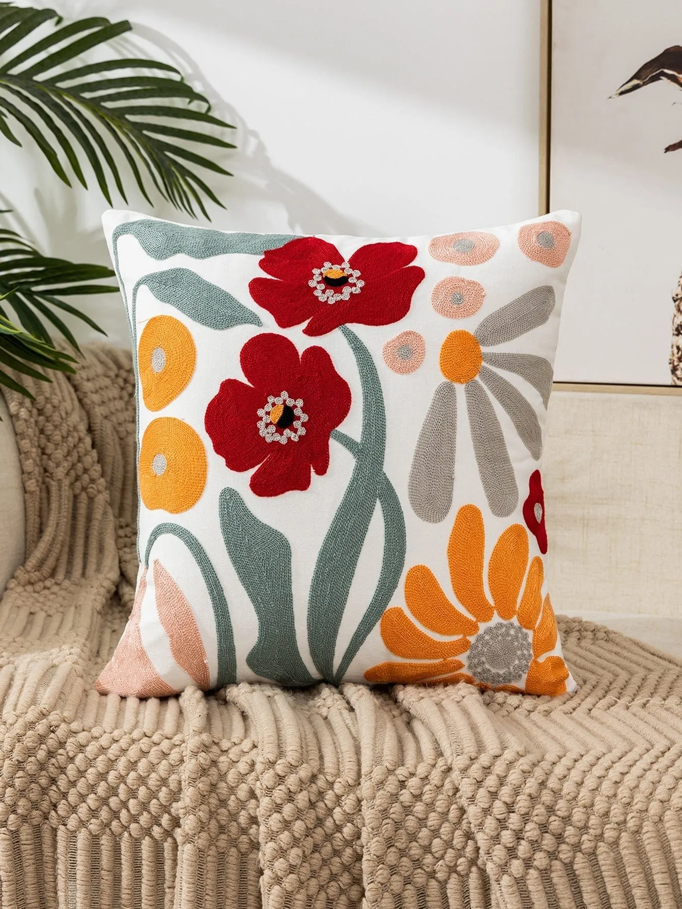 Embroidery Cushion, Floral Love