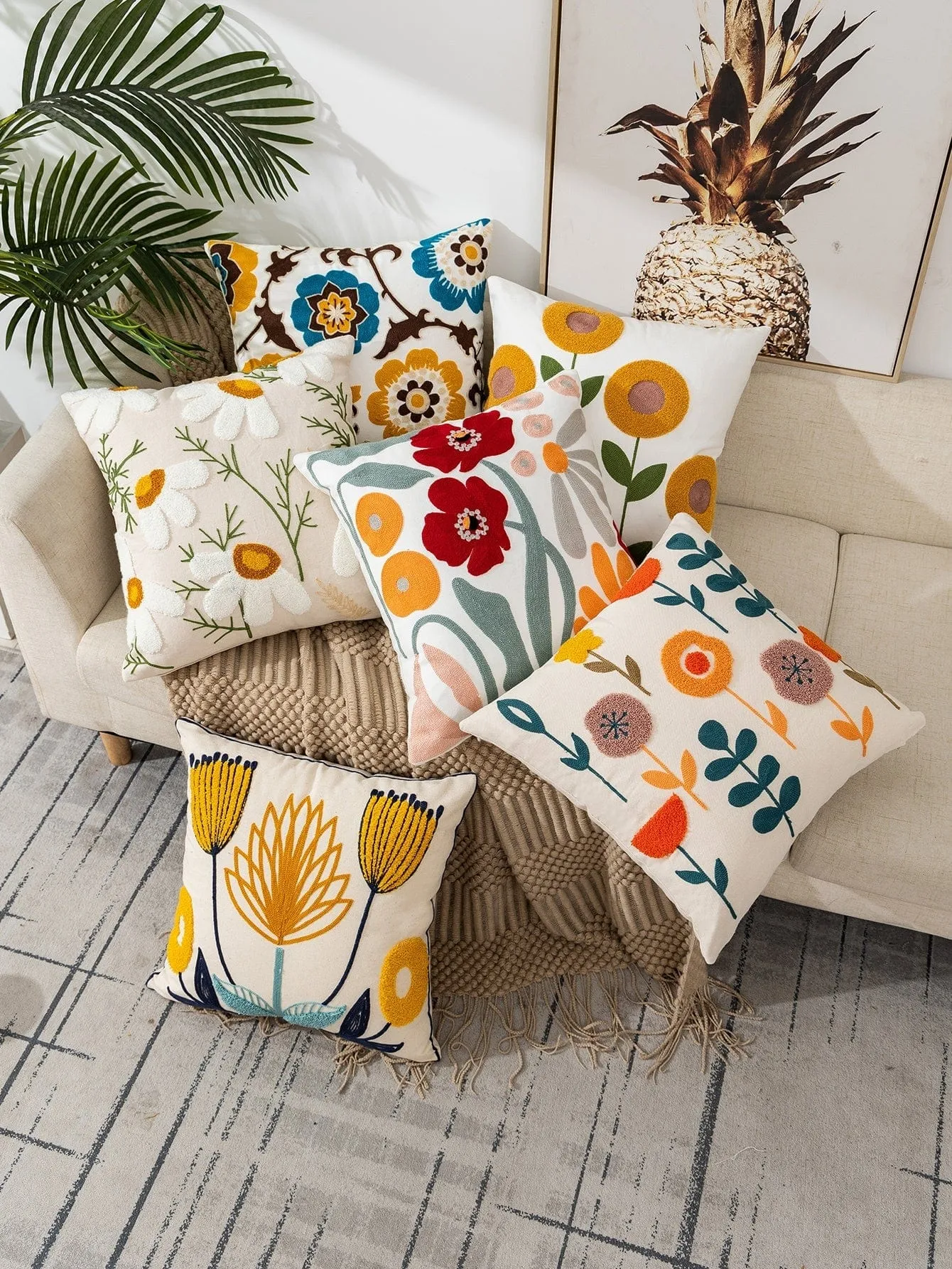 Embroidery Cushion, Floral Love