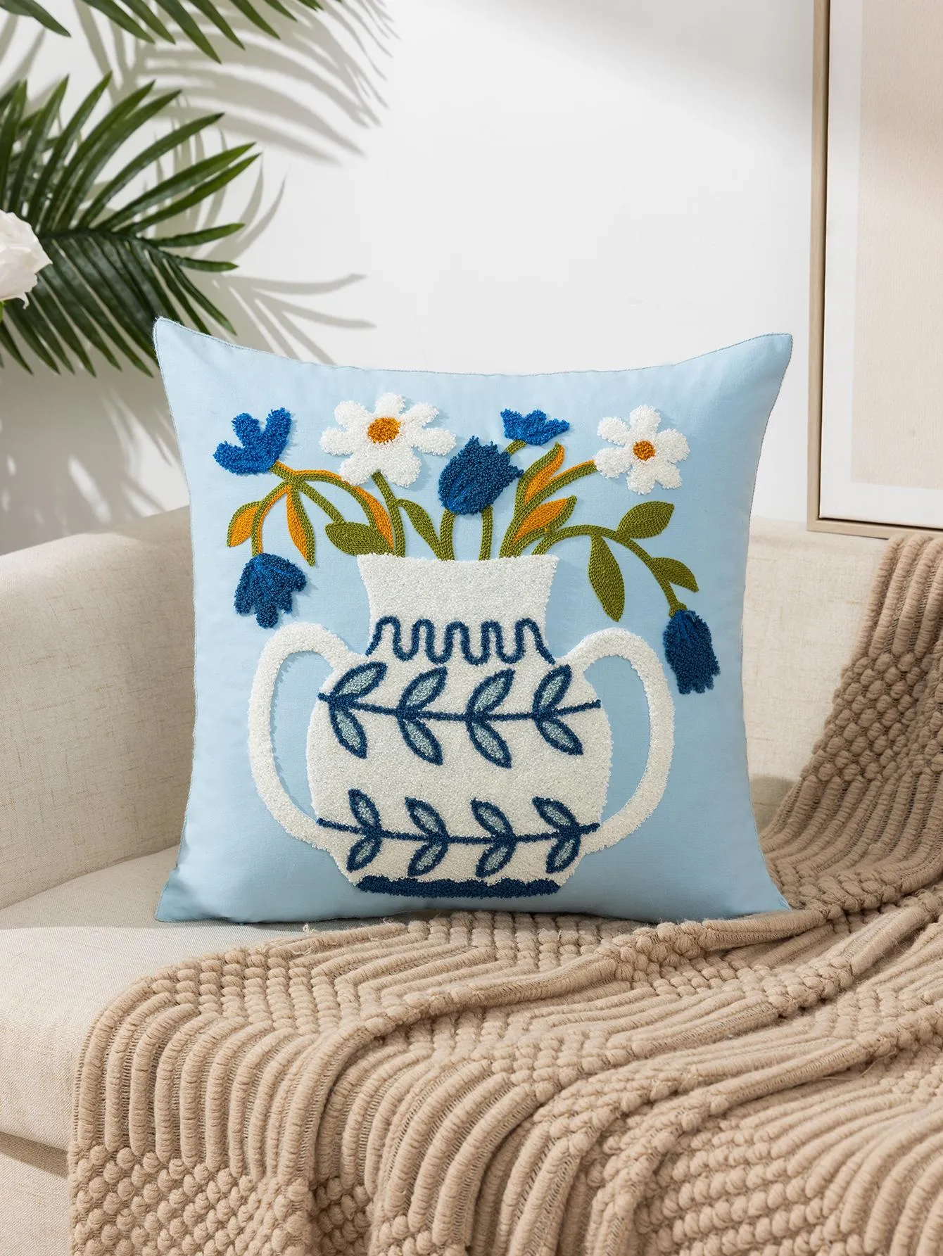 Embroidery Cushion, Floral Love