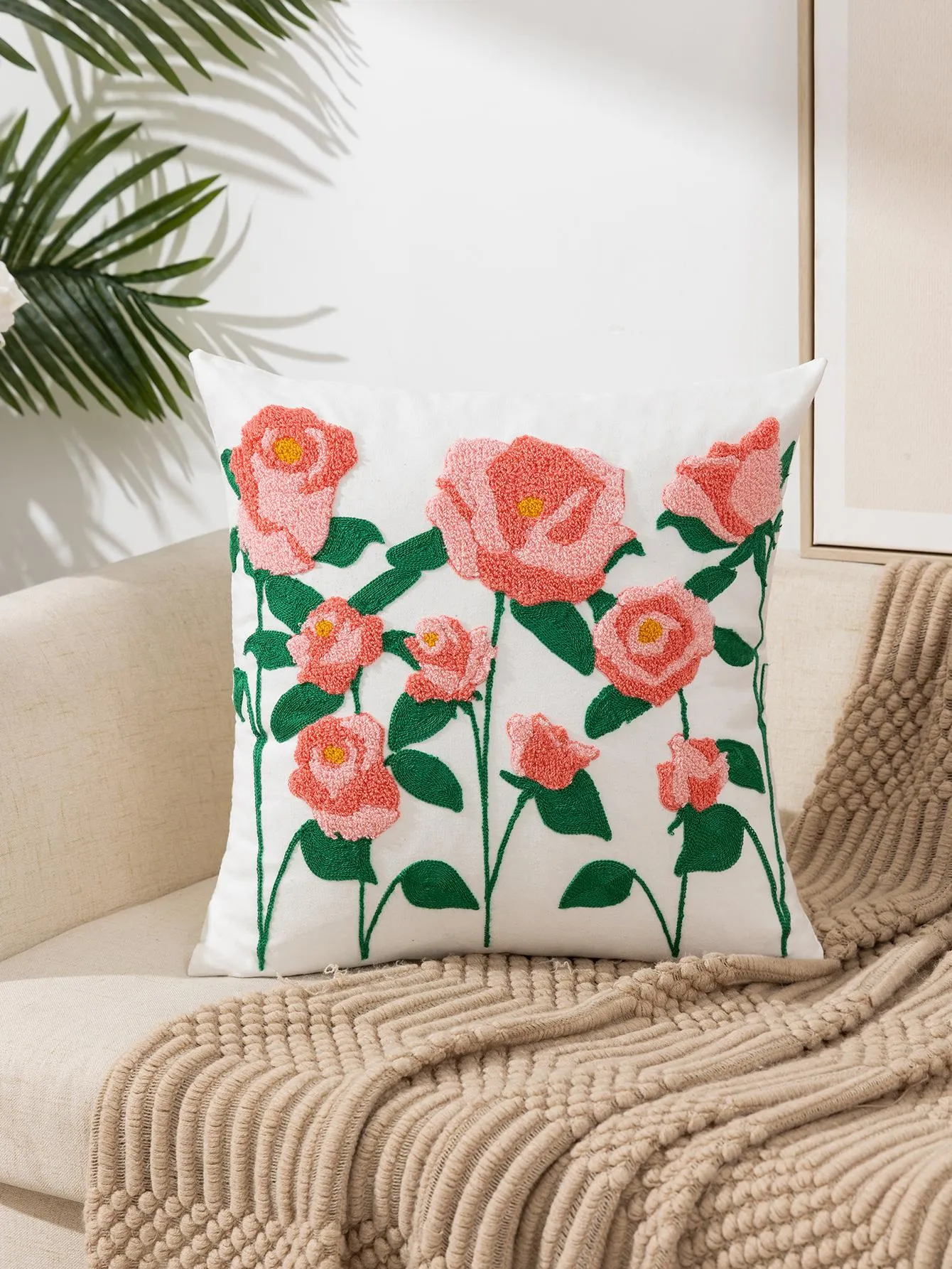 Embroidery Cushion, Floral Love