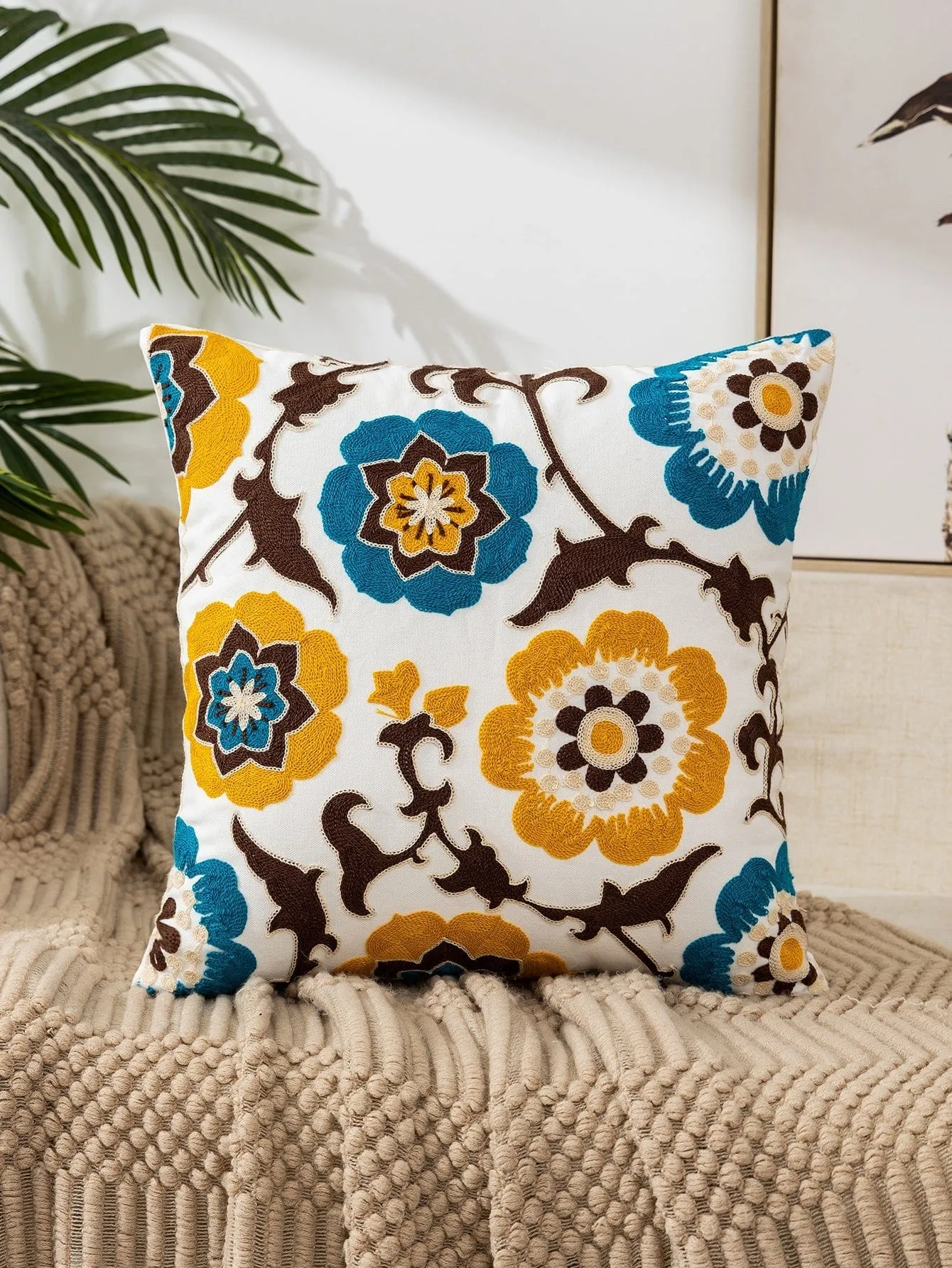 Embroidery Cushion, Floral Love