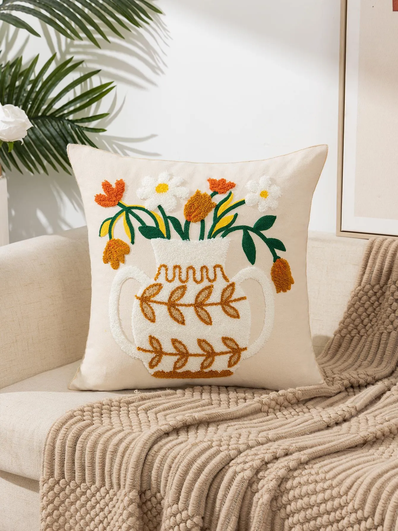 Embroidery Cushion, Floral Love