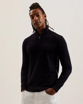 Fashbee Ls Branded Merino Half Zip Navy