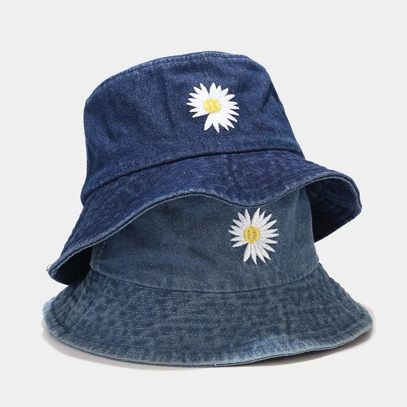 Foldable Fisherman Hat Washed Denim Bucket Hats