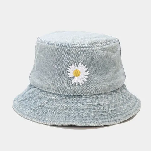 Foldable Fisherman Hat Washed Denim Bucket Hats