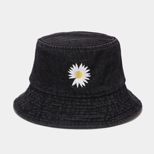 Foldable Fisherman Hat Washed Denim Bucket Hats