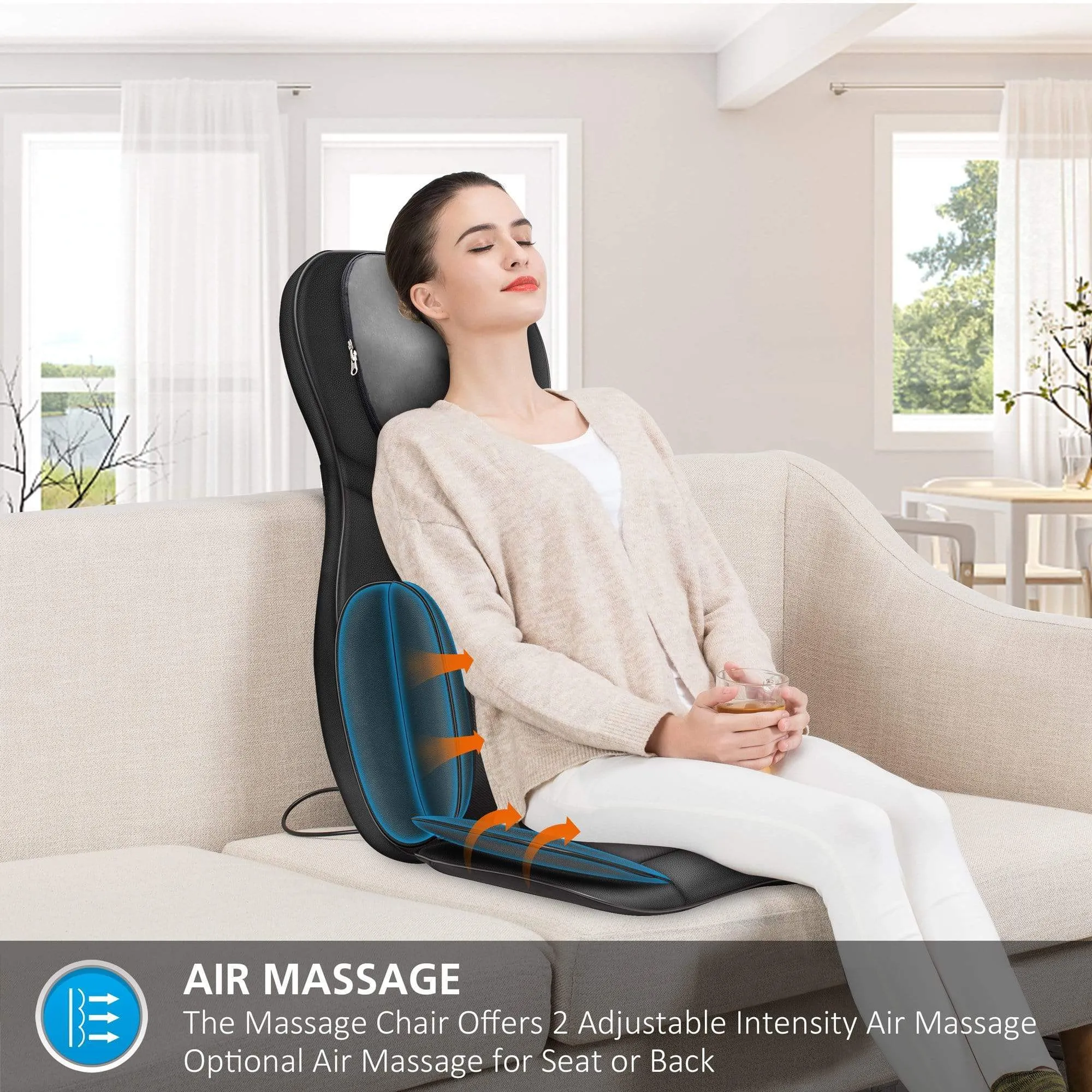 Full Body Massage Chair Pad -Shiatsu Neck Back Massager with Heat & Compression - 236