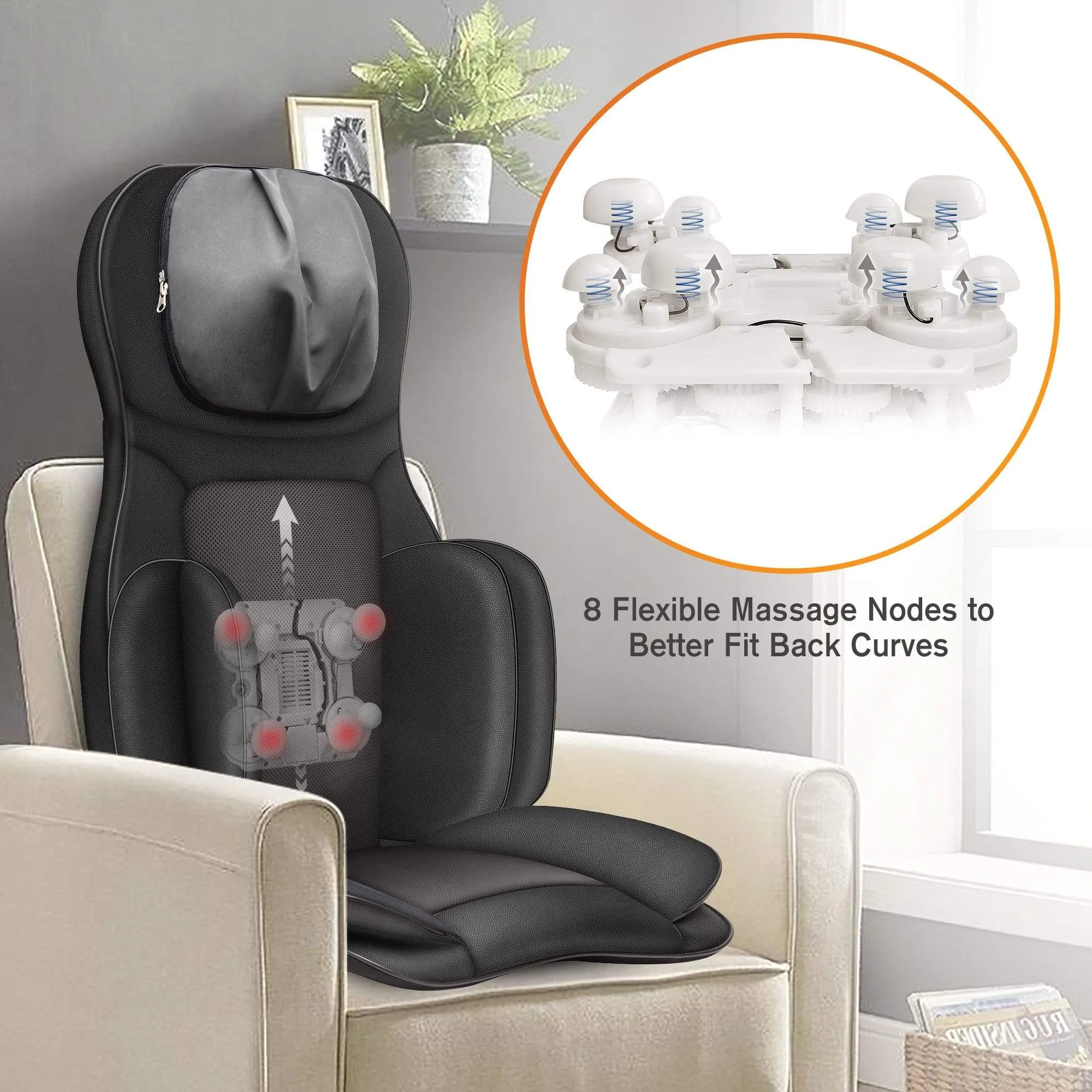 Full Body Massage Chair Pad -Shiatsu Neck Back Massager with Heat & Compression - 236