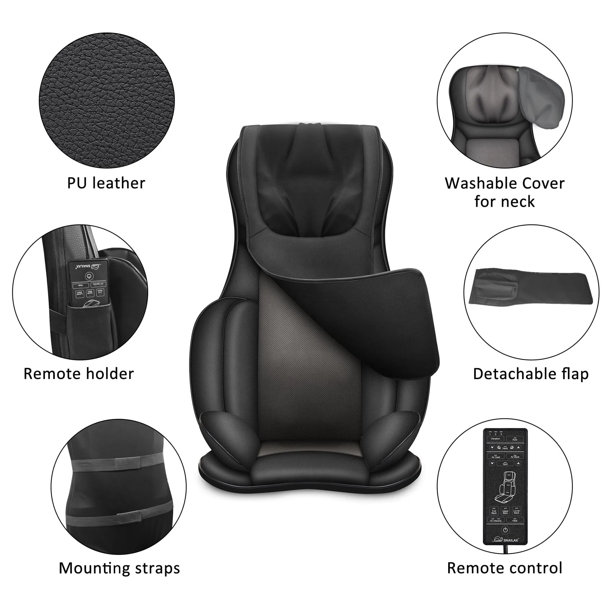 Full Body Massage Chair Pad -Shiatsu Neck Back Massager with Heat & Compression - 236