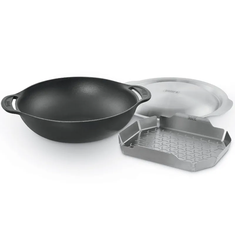 GBS Cast Iron Wok & Steamer Set