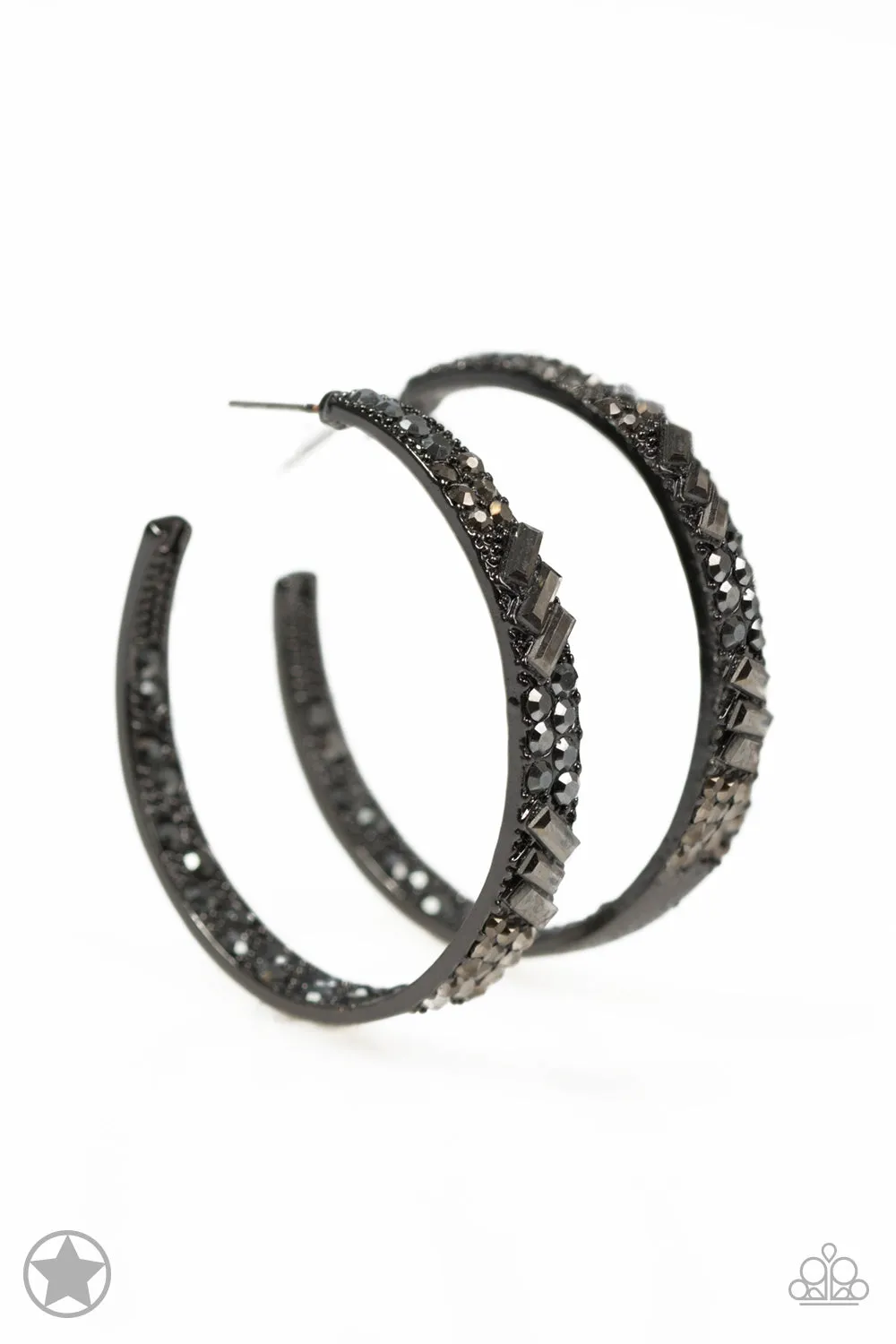 GLITZY By Association - Black Paparazzi Earrings Blockbuster