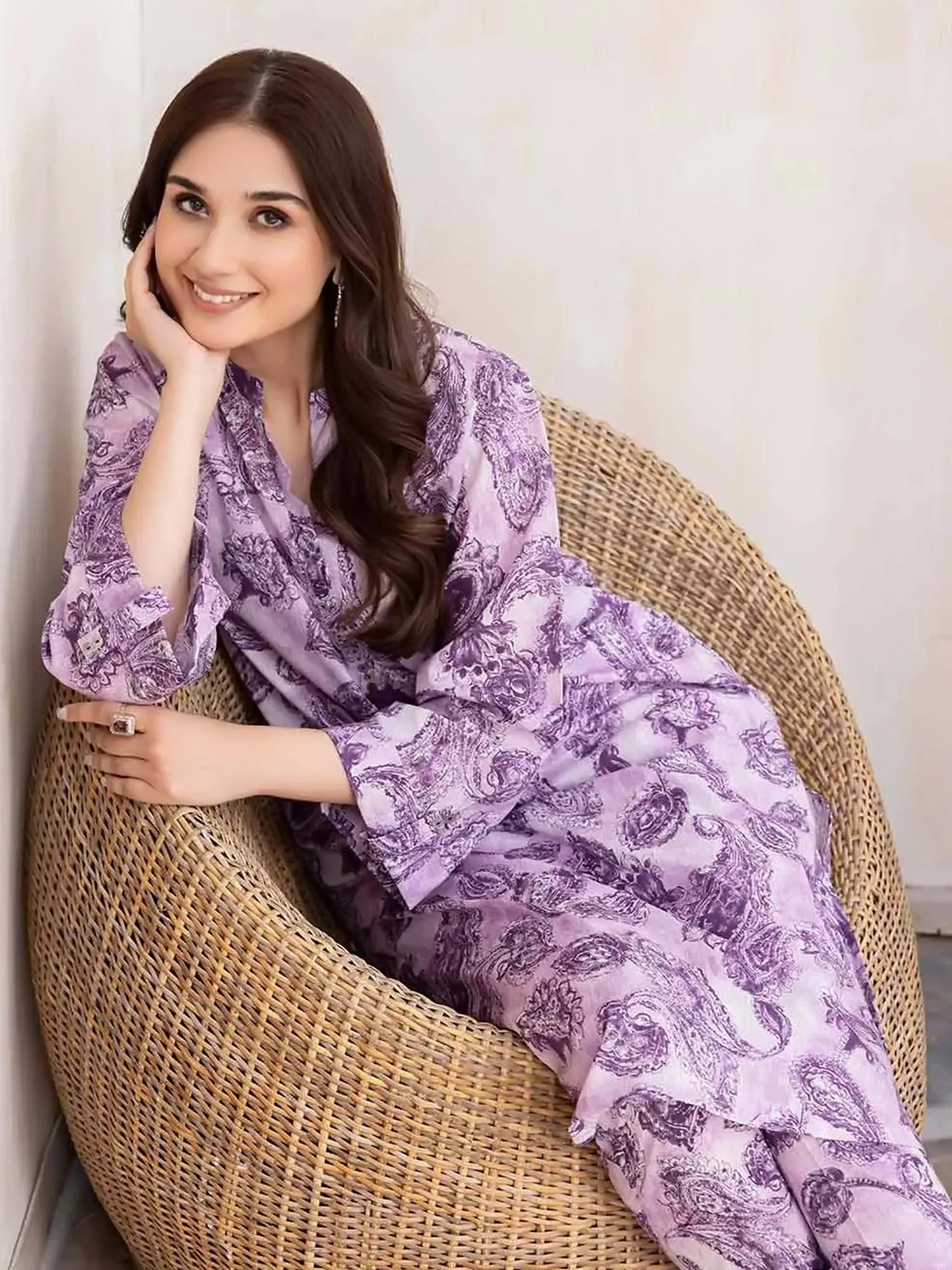 Gul Ahmed Lawn "Summer Solstice" Unstitched Lilac 2-Piece (TL-32065)