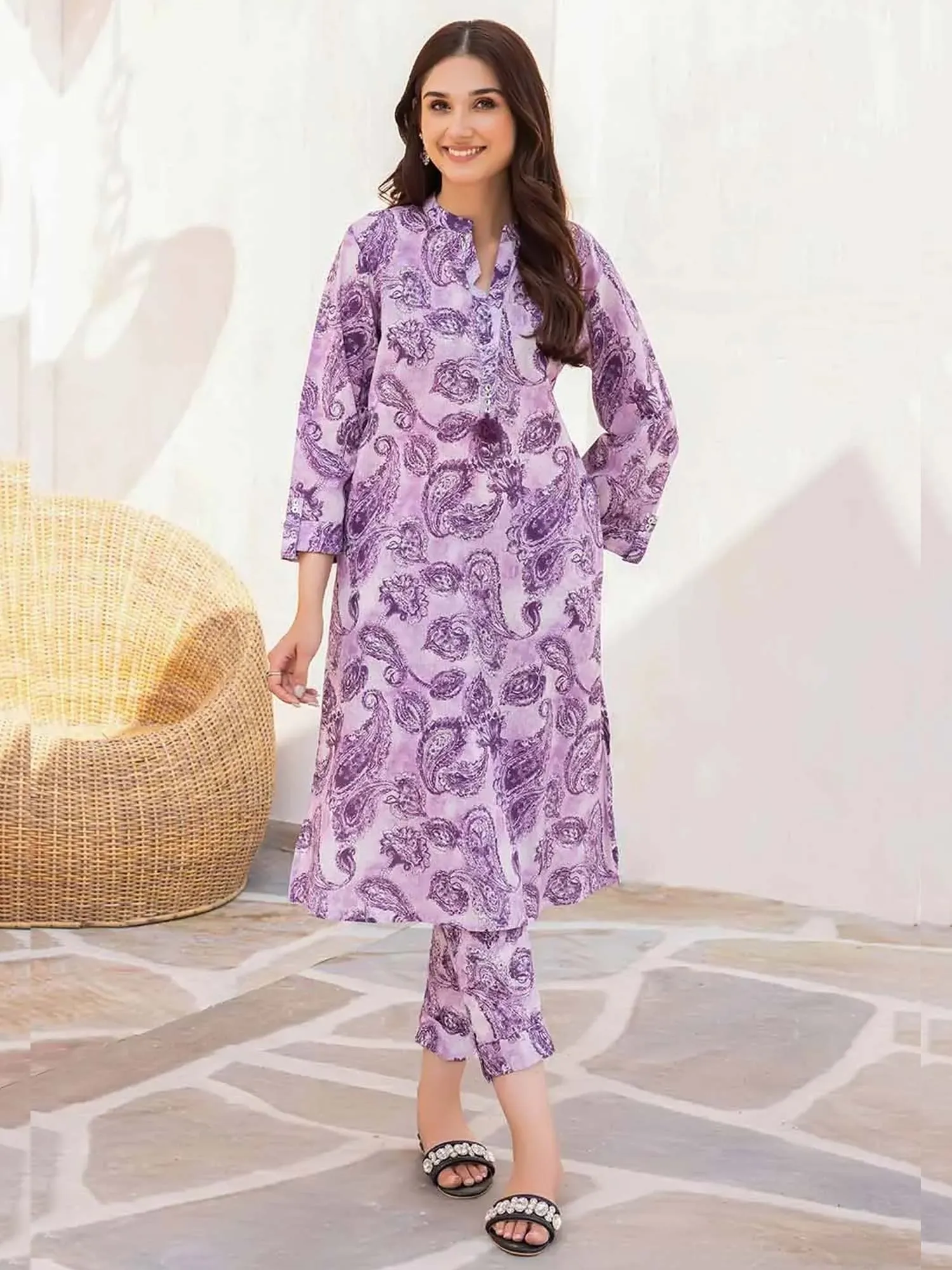 Gul Ahmed Lawn "Summer Solstice" Unstitched Lilac 2-Piece (TL-32065)