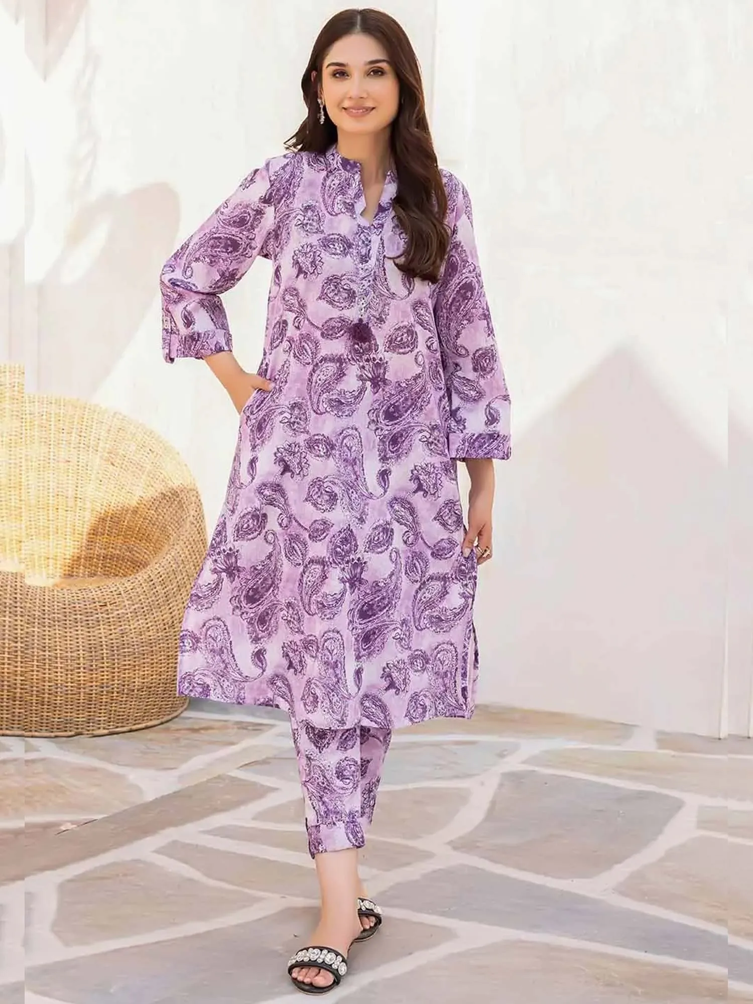 Gul Ahmed Lawn "Summer Solstice" Unstitched Lilac 2-Piece (TL-32065)